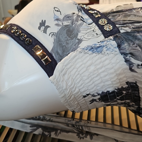 Versace style full-length maxi summer dress gown halterneck elasticated back - Picture 5 of 16